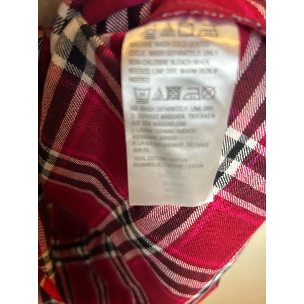 Joan Rivers Plaid Babydoll Button Shirt Size 6 New - Image 5