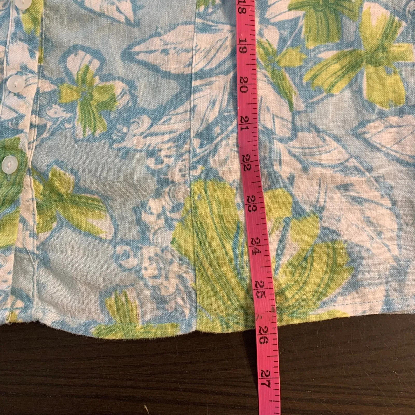 Floral Cottagecore Linen Shirt 12 Tropical Cruise Button‎ Blouse JM Collection - Image 8