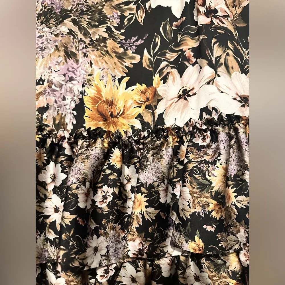 NWT Antonio Melani Quinn floral a line ruffle tiered knee length skirts size 2 - Image 2