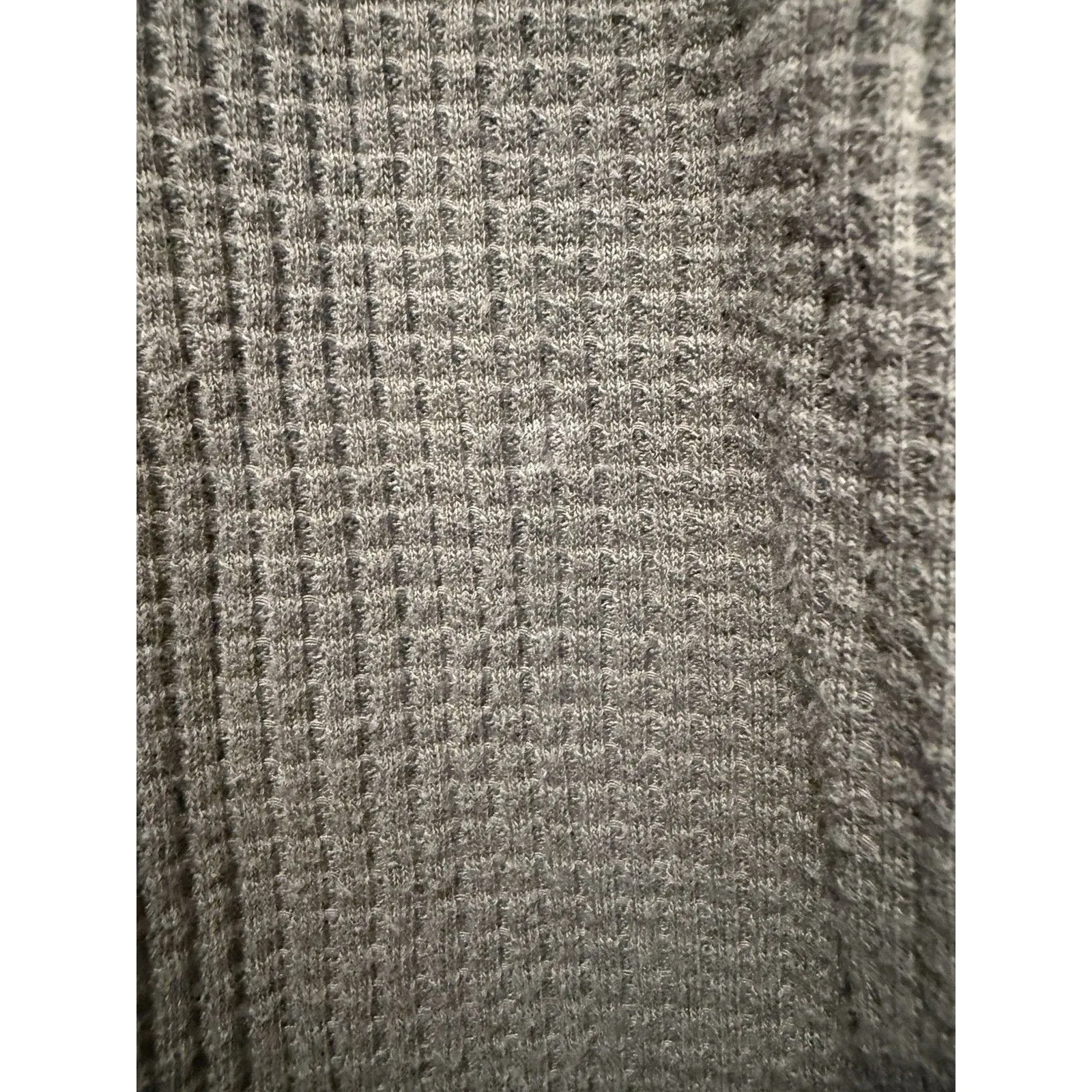 Uniqlo Waffle Knit Dress Womens Medium Grey Long Sleeve Minimalist Lagen Cottage - Image 8