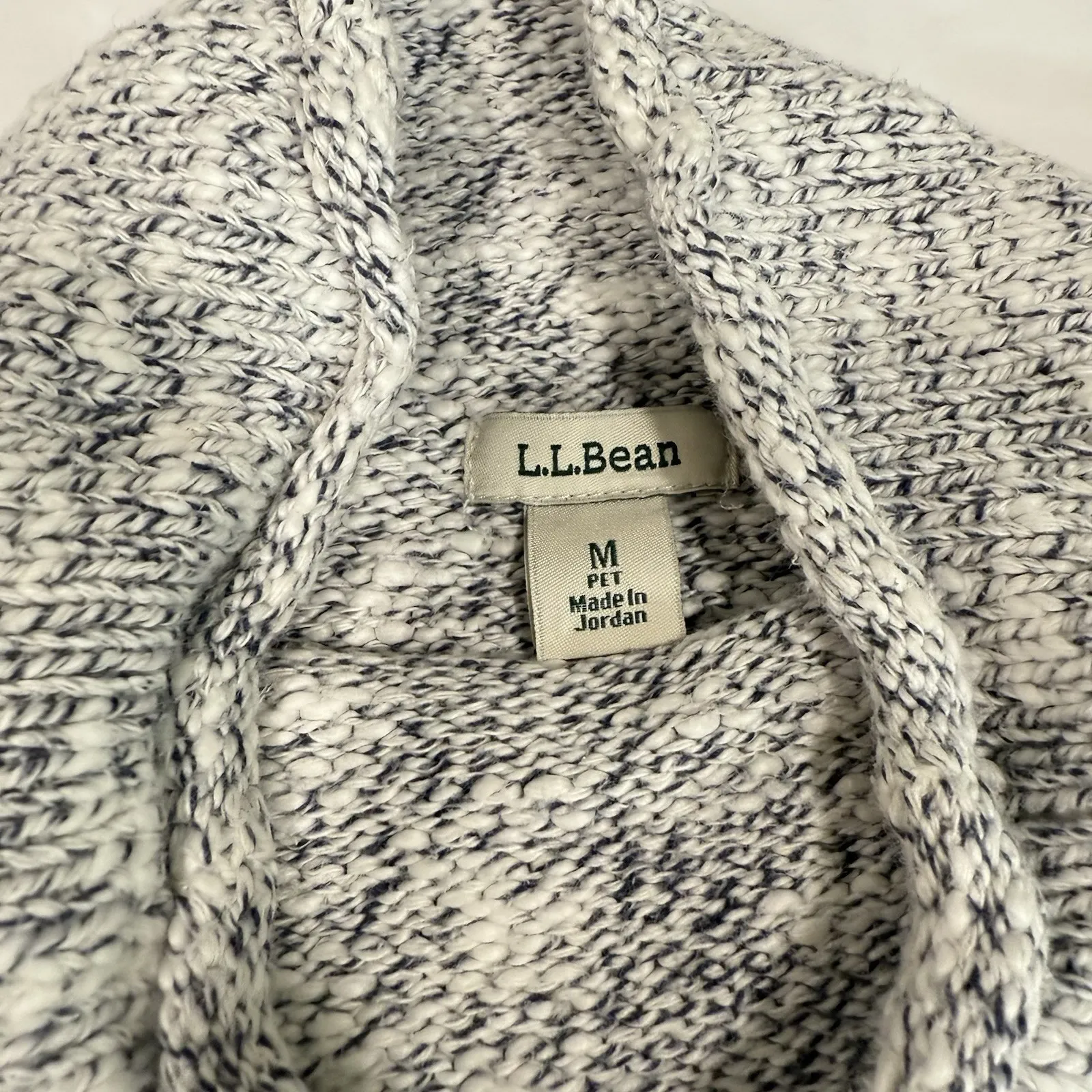 LL Bean Gray Cotton Ragg Funnelneck Pullover Sweater MEDIUM PETITE Size undefined - Image 10