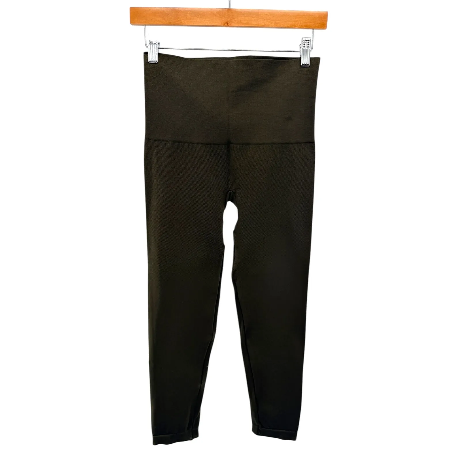 NWT Spanx Look At Me Now Seamless Side Zip Leggings Olive Green High Rise XL - Image 3