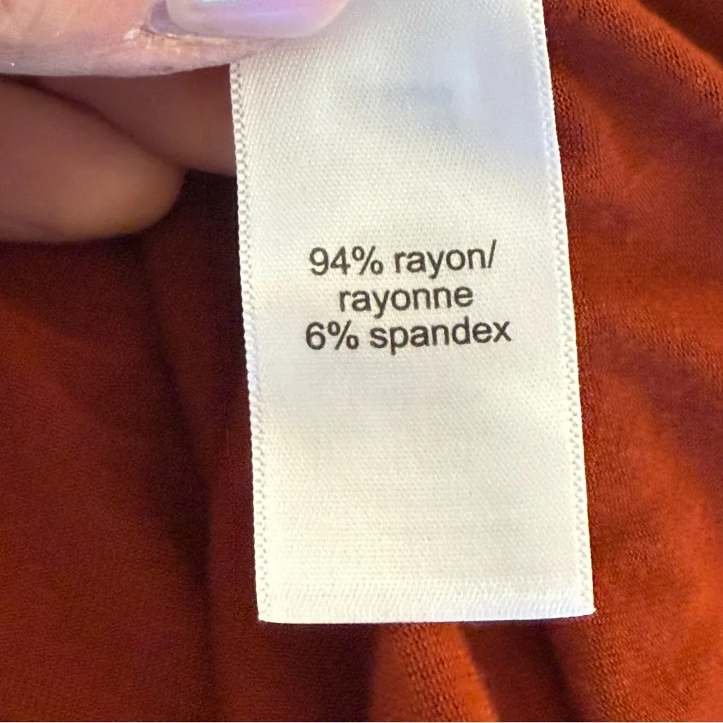 Maurices 24/7 Solid Wrap Mini Dress Burnt Orange Large Casual Fall Autumn Office - Image 8