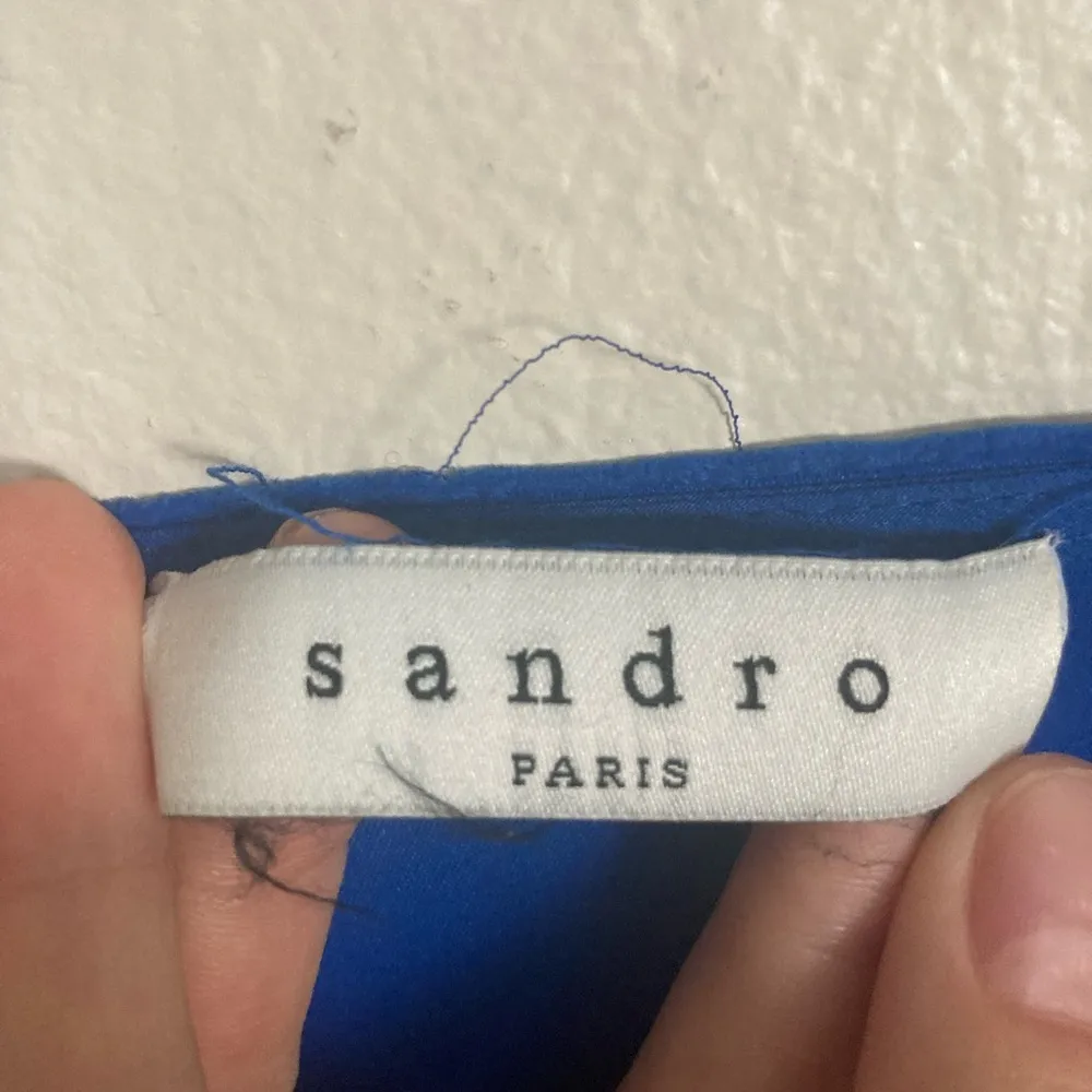Sandro Blue V-Neck Mini Dress Size 1 (US 4) - Image 2
