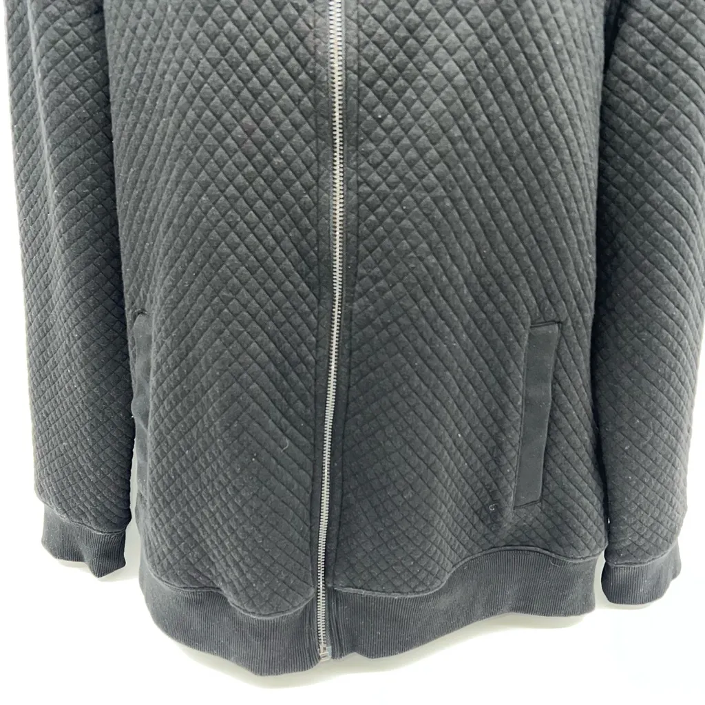 H&M Black Quilted Bomber Jacket - Image 3