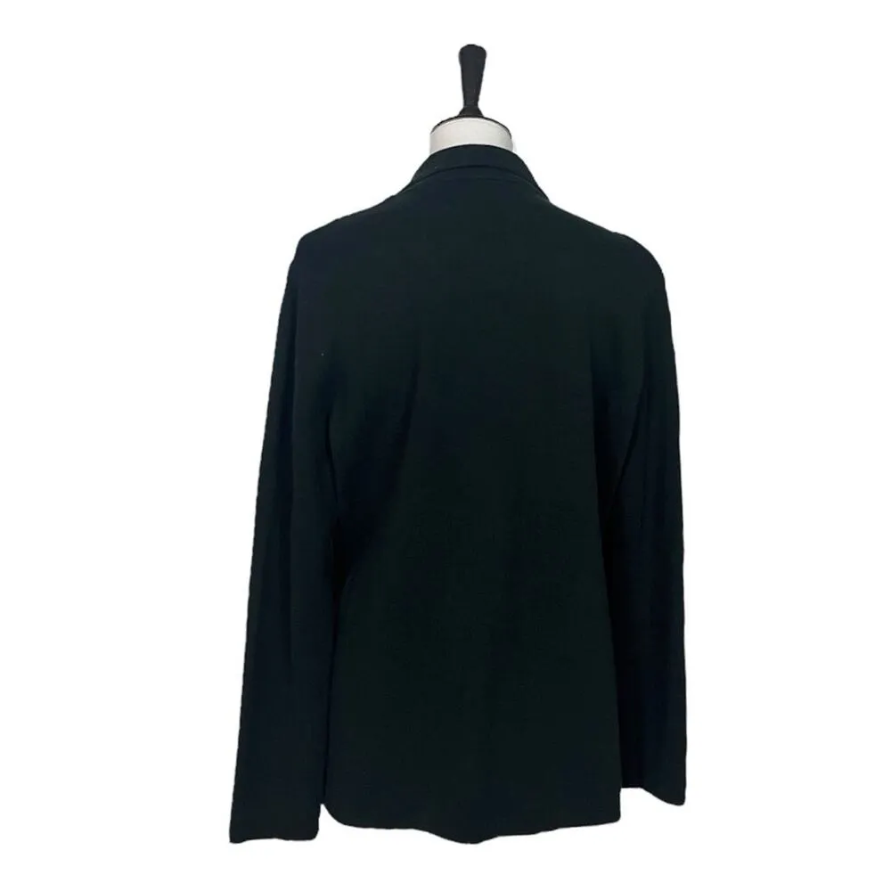 J.Crew New Black Sweater Blazer Notch Lapel Knit One Button Women’s Size Large - Image 6