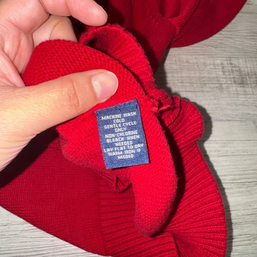 Chaps women’s Vibrant Red Cowl Neck Sweater size L 100%cotton - Image 7