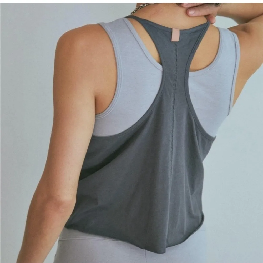 LUNYA Organic Pima Racer Tank Gray Size XL - Image 3