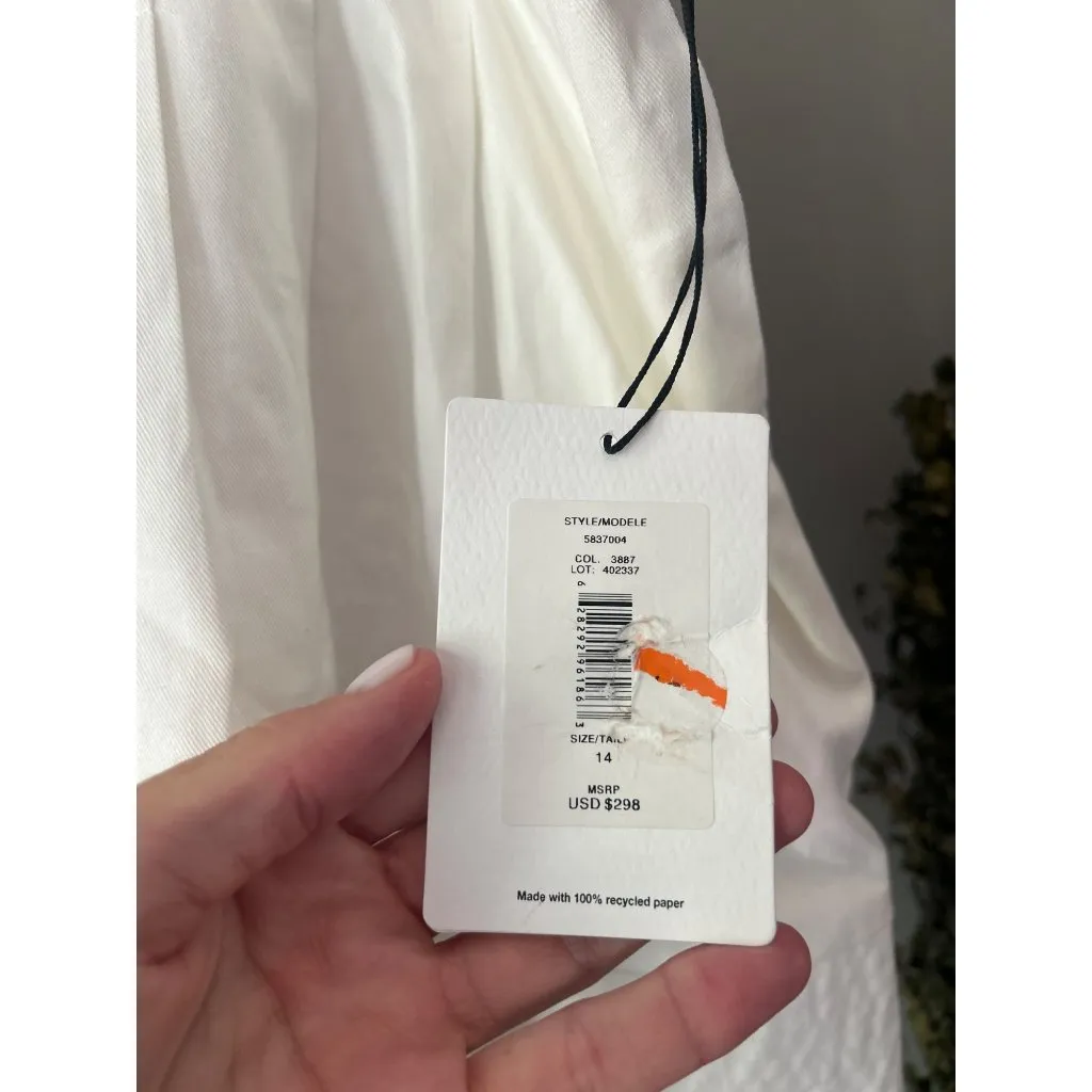 AMUR Alice High Rise Shorts Organic Cotton Off White Womens Size 14 - Image 11