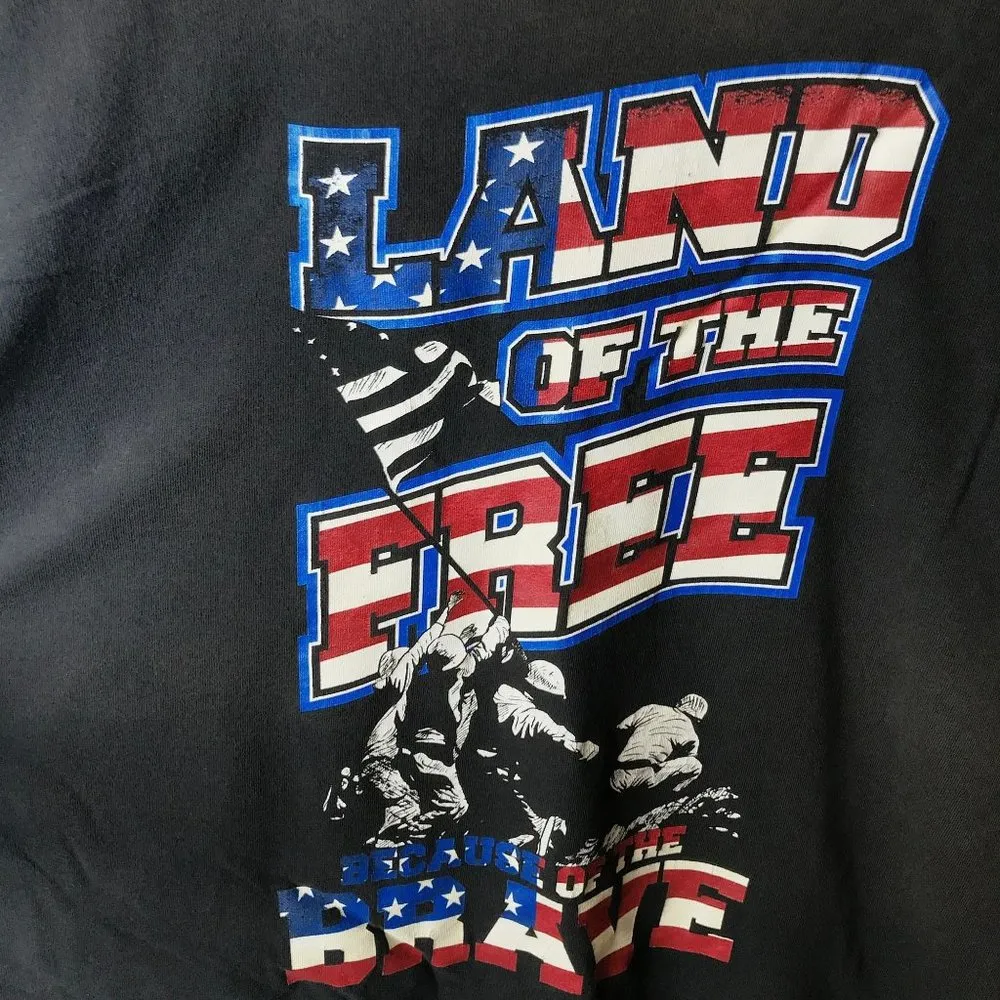 Vintage Y2K Land of The Free USA T Shirt Black 3XL XXXL Graphic Tee Cotton Solid Size undefined - Image 13