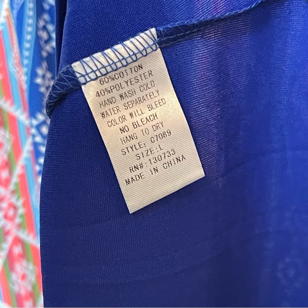 Umgee Vibrant Geometric Sleeveless Dress Shift Midi Lace Western Women’s L Large - Image 6