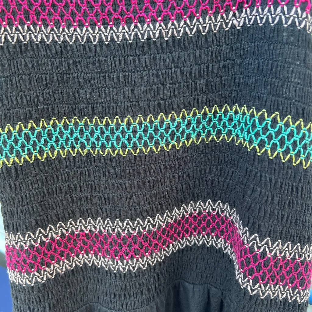 Torrid Tank‎ Top  Shirt Black Smocked Bust Empire Waist Peplum Torrid Size 1 - Image 7