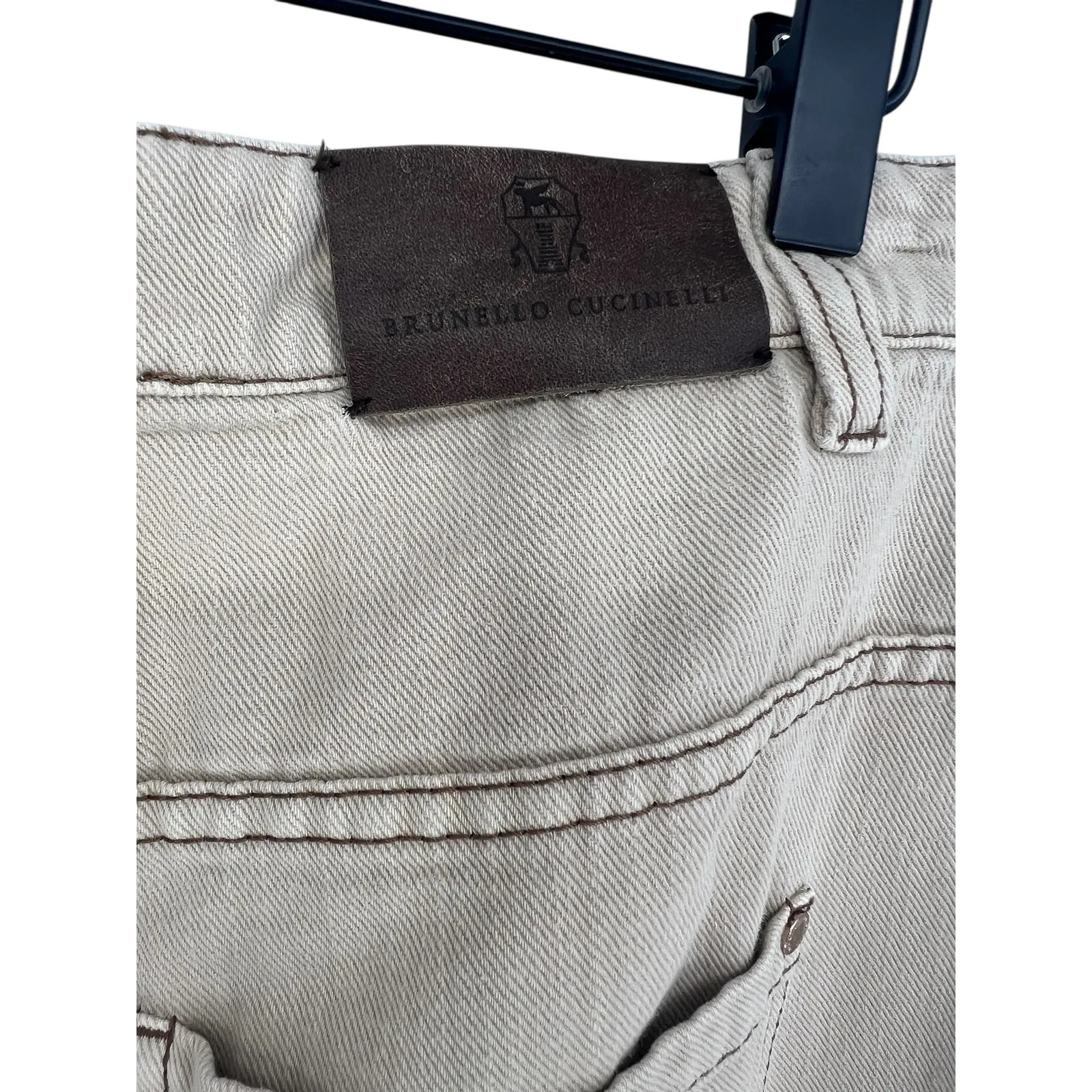 Brunello Cucinelli The Skater Straight Leg Jean in Tan - Image 8