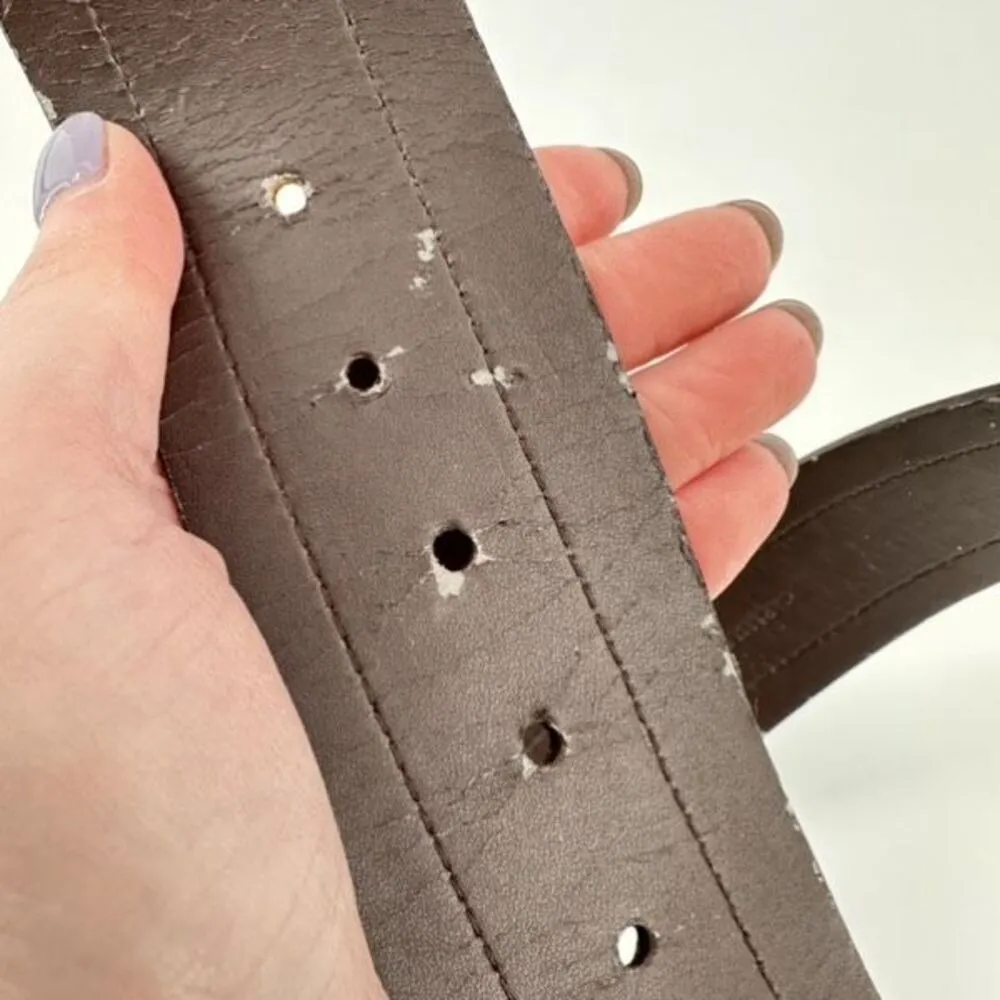 Carlisle Women's Leather Crocodile Head Tail Rhinestones Buckle Belt Brown XS‎ - Image 4