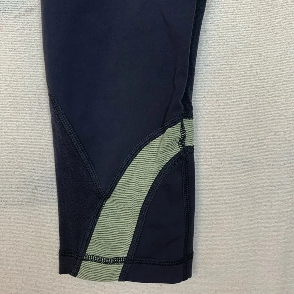 Lululemon size 4 small run inspire crop leggings gray yellow workout gym - Image 4