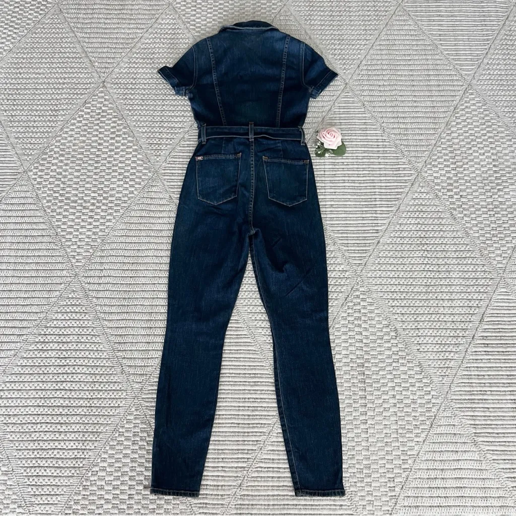 Alice + Olivia Blue Zip Front Denim Jumpsuit - Image 8