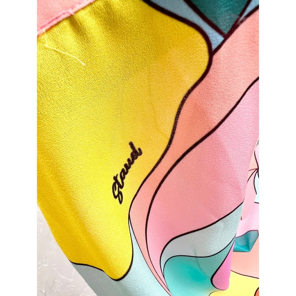 Staud Printed Miriam Button Down Shirt Citrus Kaleidoscope Women's Size Large - Image 4