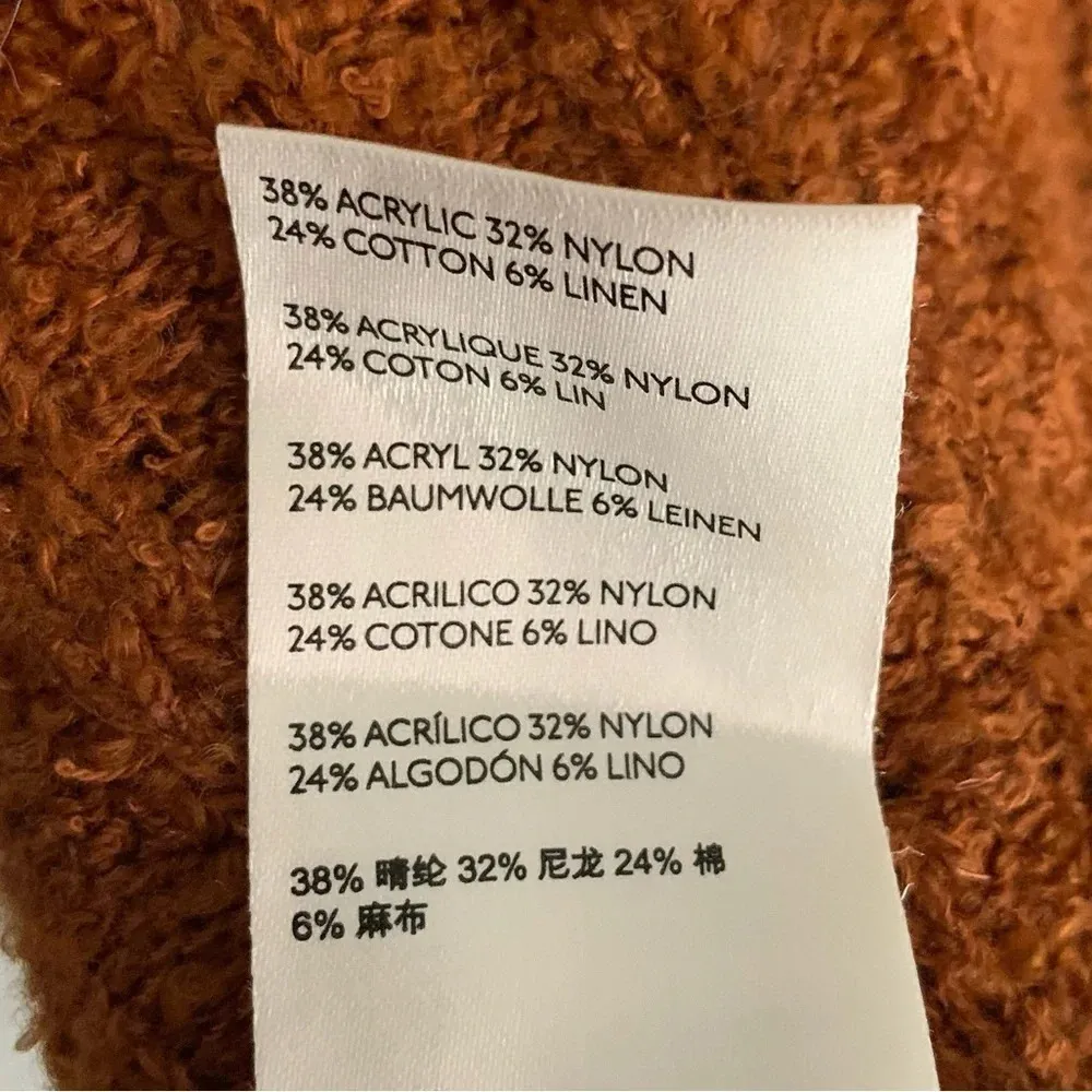 Free People Seashell Myrrh Knit Distressed Cropped Sweater Sz Medium - Image 5