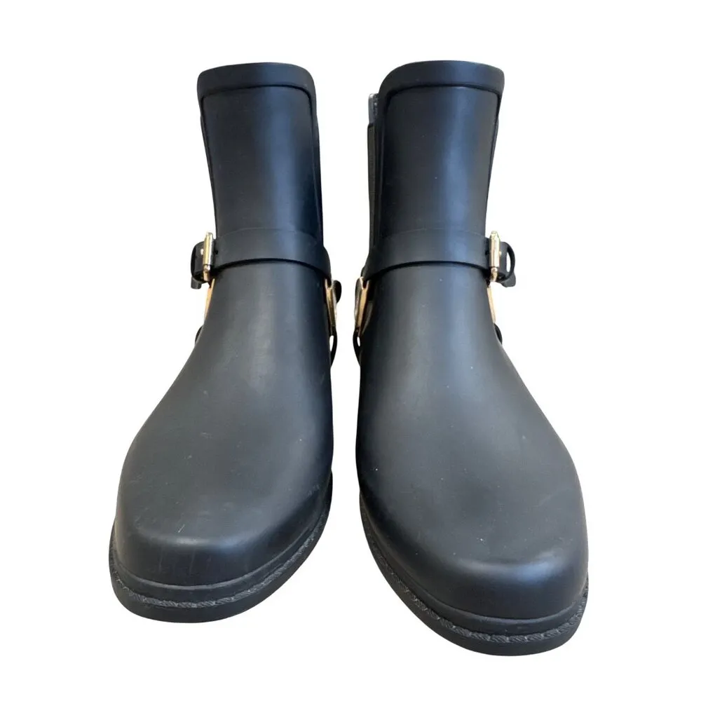Karl Lagerfeld Lou Womens Black Rubber Rain Boots Size 8M SKU 7599 - Image 5