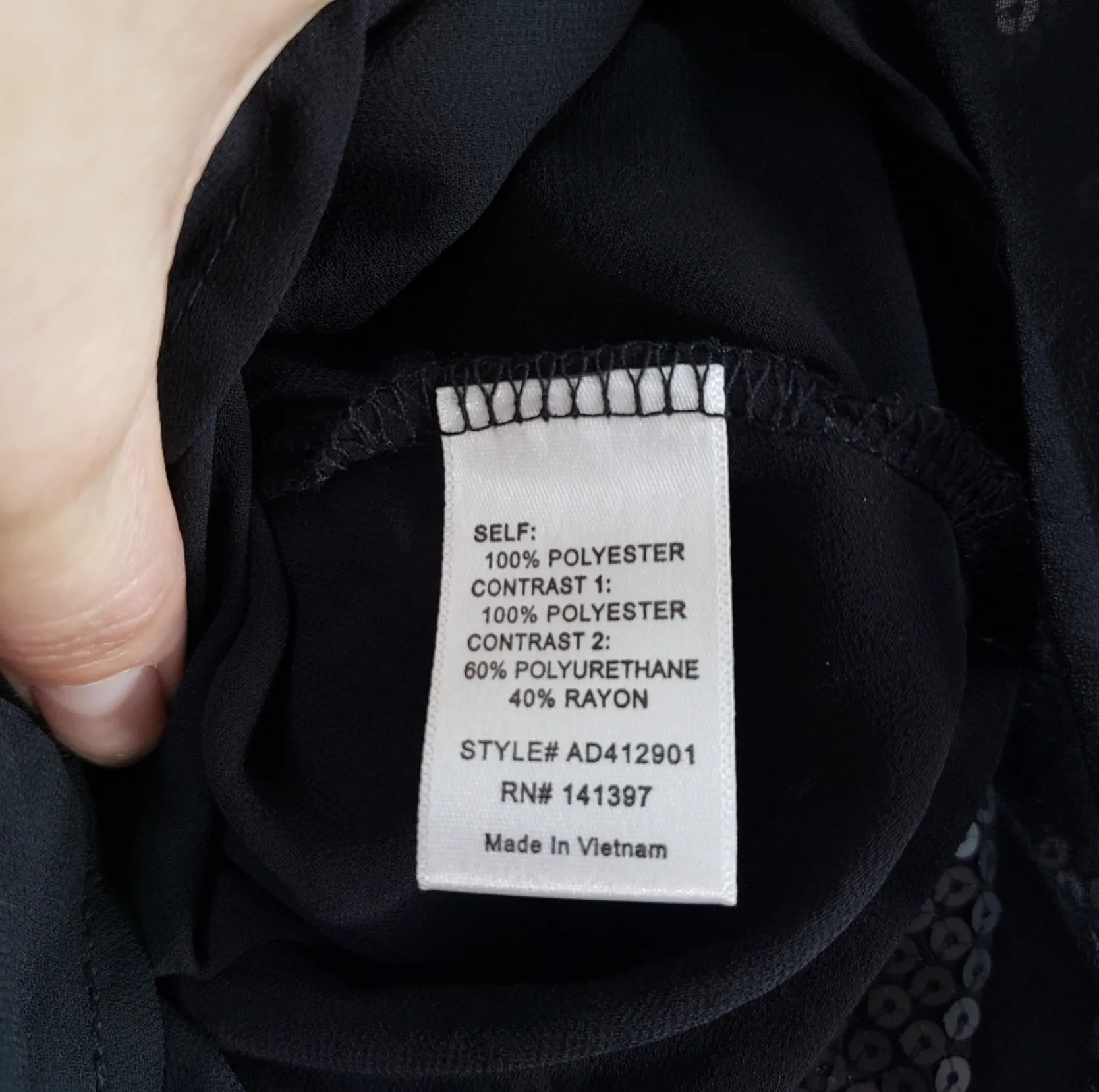 Alter Sequin Black Sheer Tank Top Size XS - Image 9