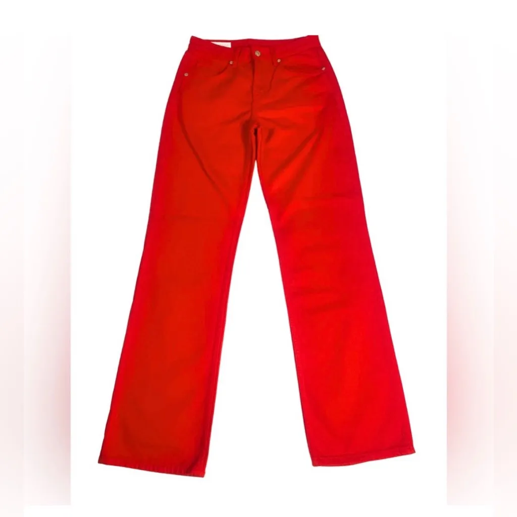 ZARA Red Mid Rise Straight Leg Jeans Z1975 Premium Denim SZ 4
New Without Tags - Image 6