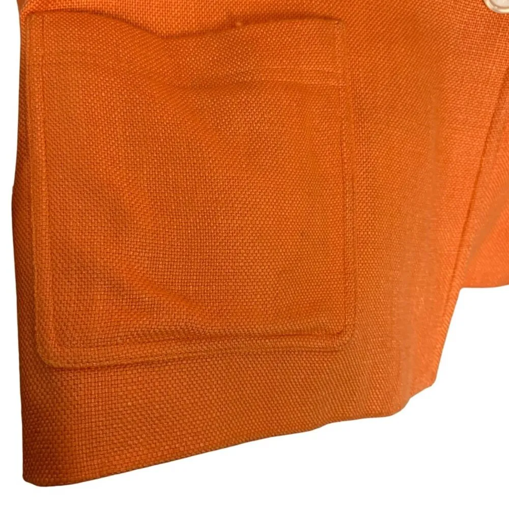 Vintage Y2K Peach Woven Skirt Suit By Susan Bristol Size 10 Blazer 14 Skirt 90s - Image 3