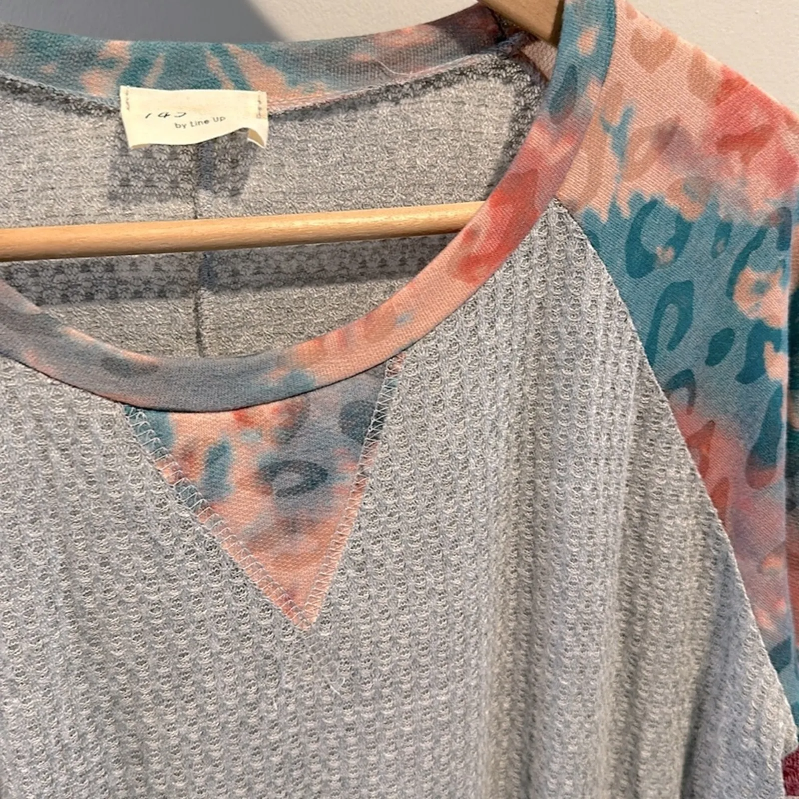 1.4.3. Story by Line Up Medium Pastel Abstract Animal Print Waffle Knit Top - Image 2