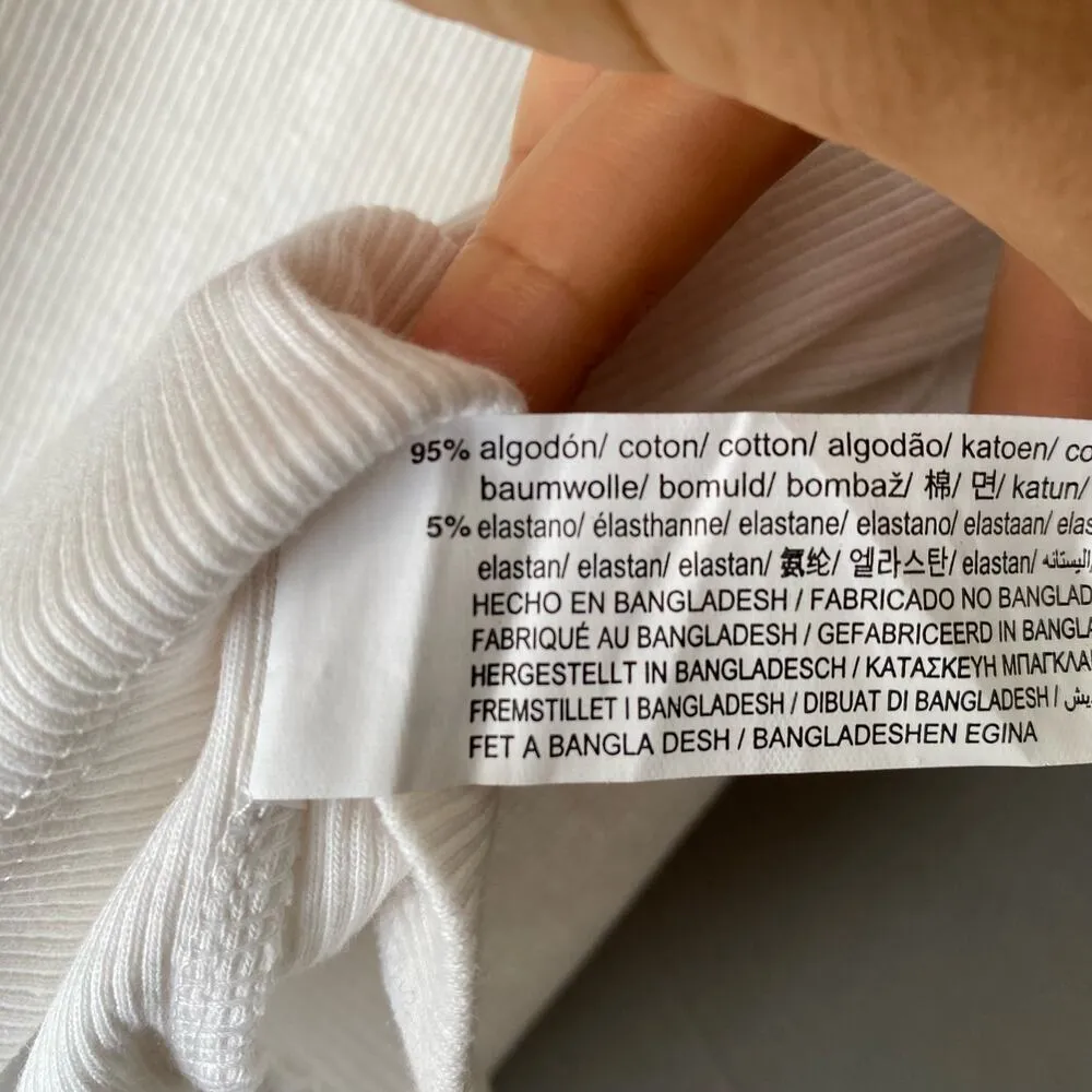 Zara‎ sz L ruffle sleeve ribbed crop tank top NWT - Image 4