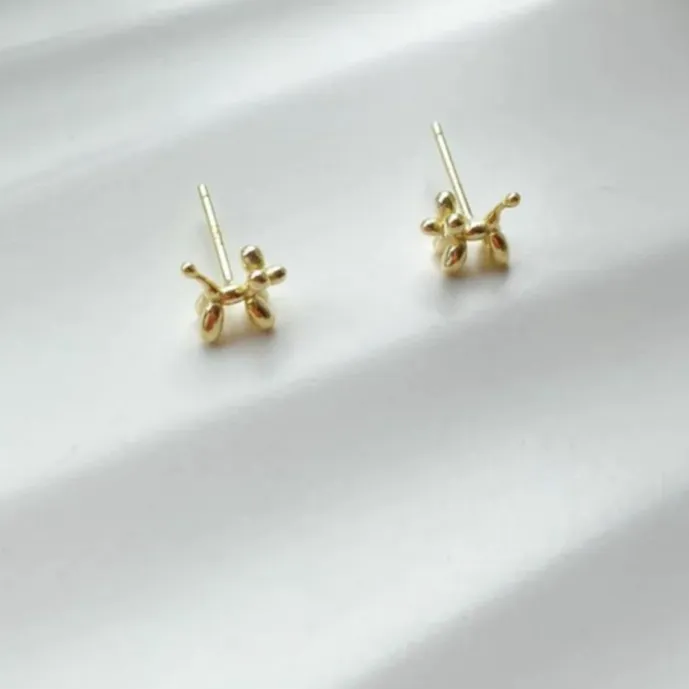 NEW‎ Women's 18k Gold Plated Sterling Silver Balloon Dog Stud Earrings, 0.7cm - Image 4