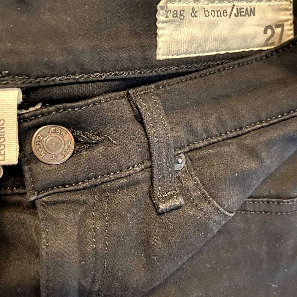 Rag & Bone Legging Skinny Jean Stretch Mid Rise Jegging Revolve Black Plush 27 - Image 3