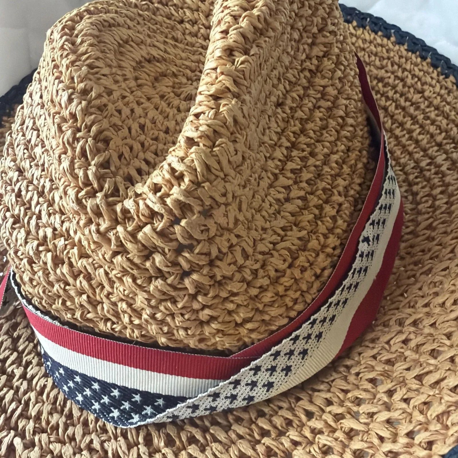 Cappella Straw Hat With Red White And Blue Band - Image 2