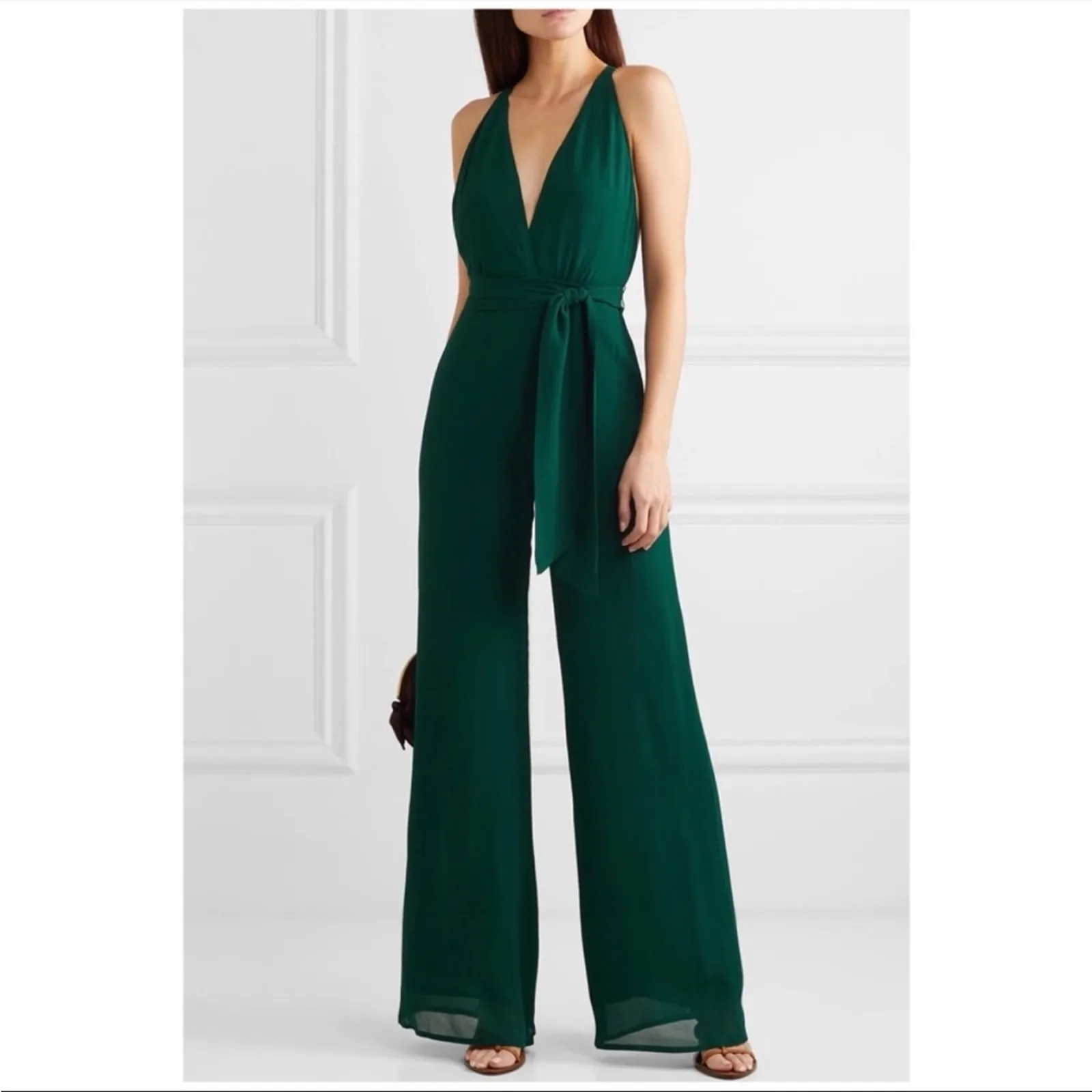Reformation Sofi Wide Leg Jumpsuit - Emerald - size 2 - Image 6