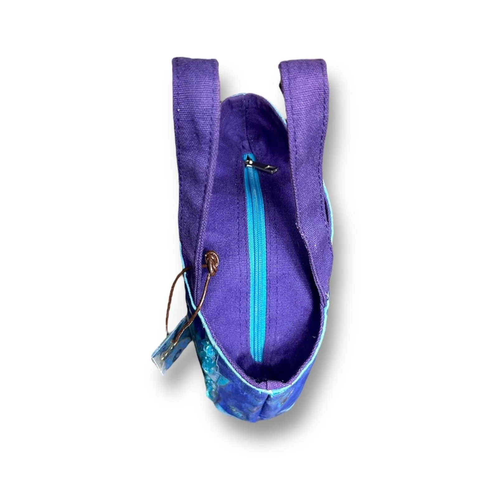 Laurel Burch Indigo Blue Cat Tote Bag Sun N Sand Canvas Art Print Small Purse - Image 13