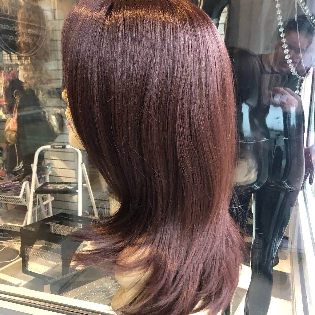 Auburn wine maroon 2020 hairstyle wig - Image 8