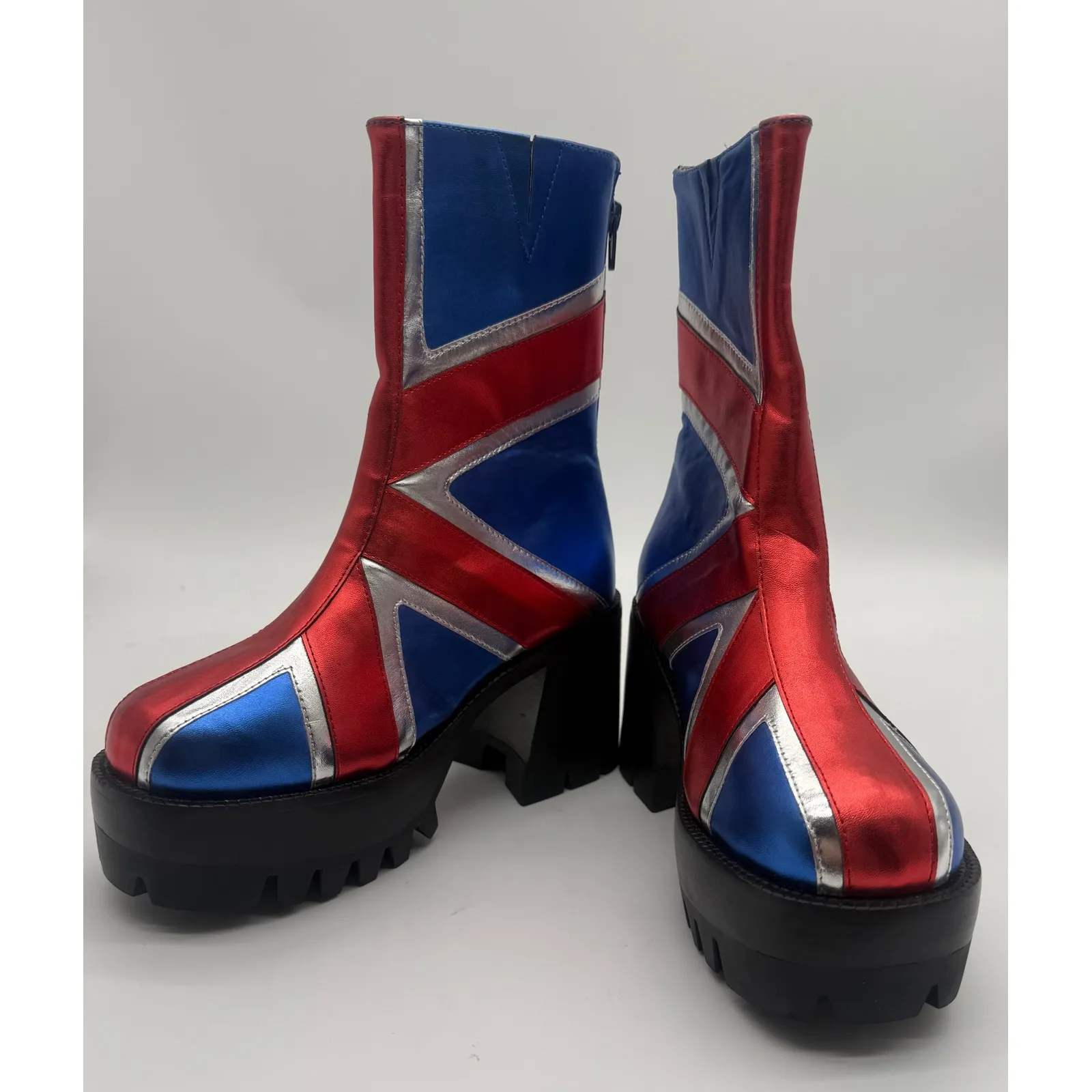 New Jeffrey Campbell Viva-4-Evr Platform Spice Girls Union Jack Bootie Sz 7 $275 - Image 8