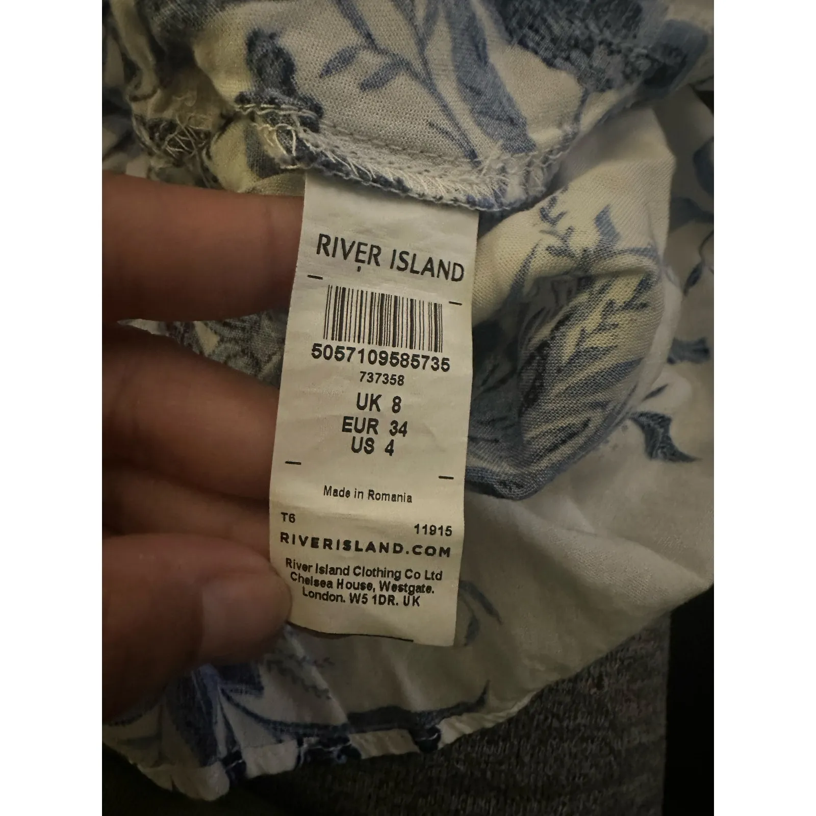 River Island Blue Floral Puff Sleeve Blouse – Romantic & Trendy - Image 3