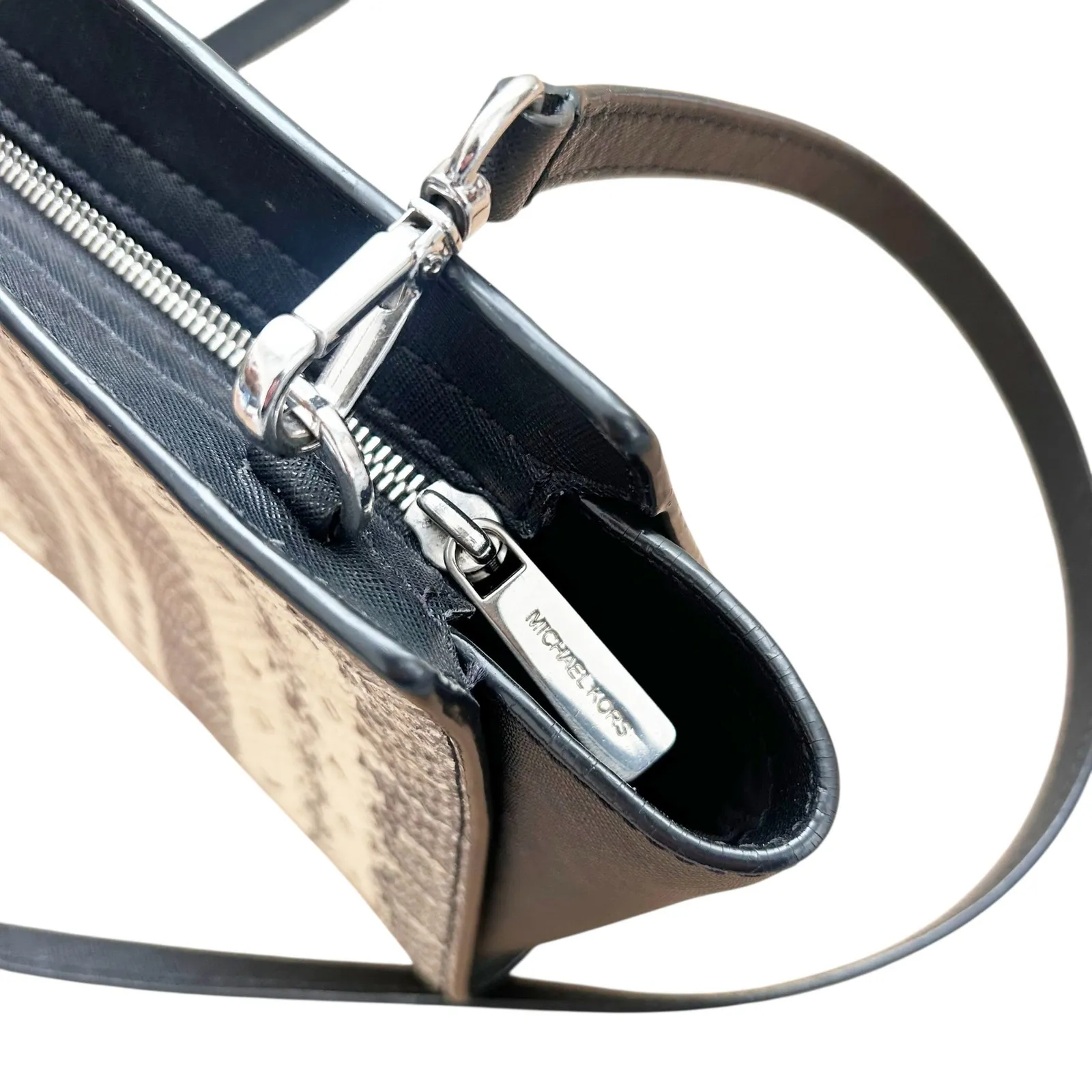 Michael Kors Selma Snakeskin Print Crossbody - Image 6