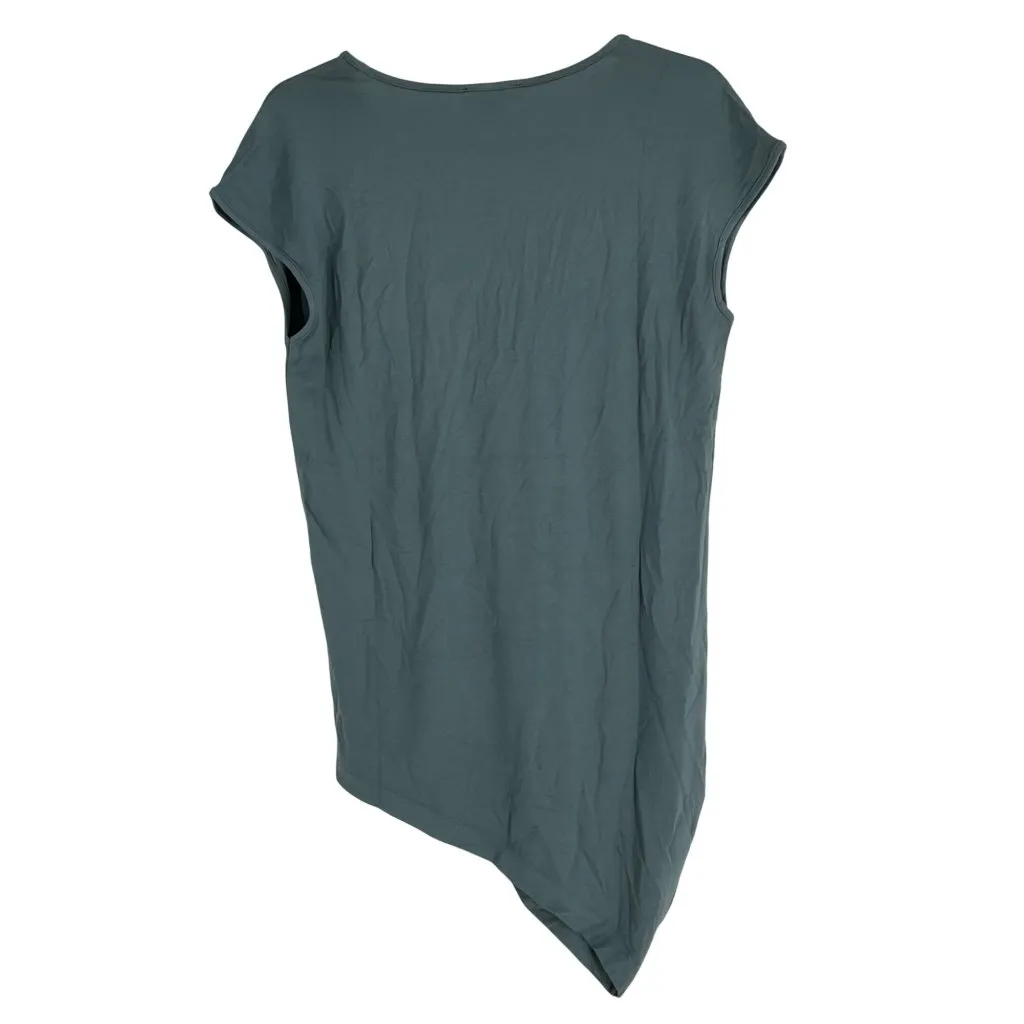 Universal Standard Goblin Blue Cap Sleeve Asymmetrical Hem V-Neck Top 3XS casual - Image 2