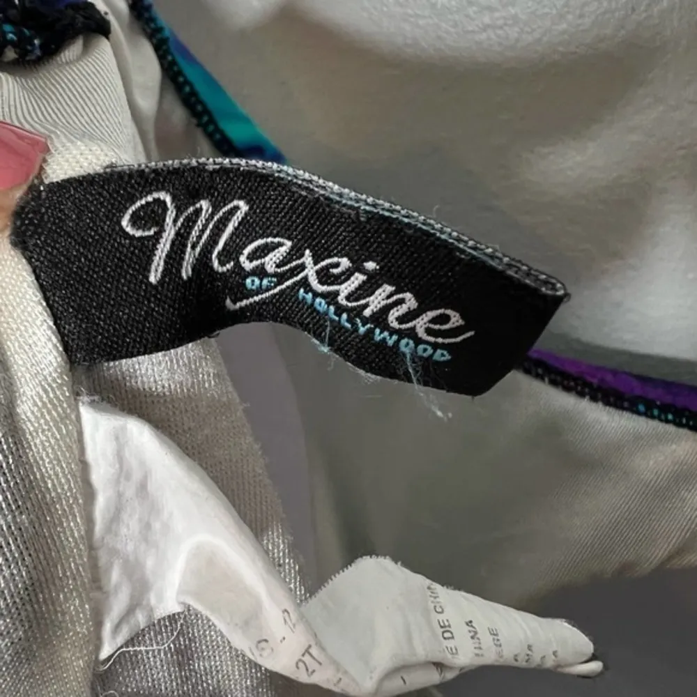 Vintage Maxine of Hollywood blue sunburst swim skirt dress one piece size 12 - Image 8