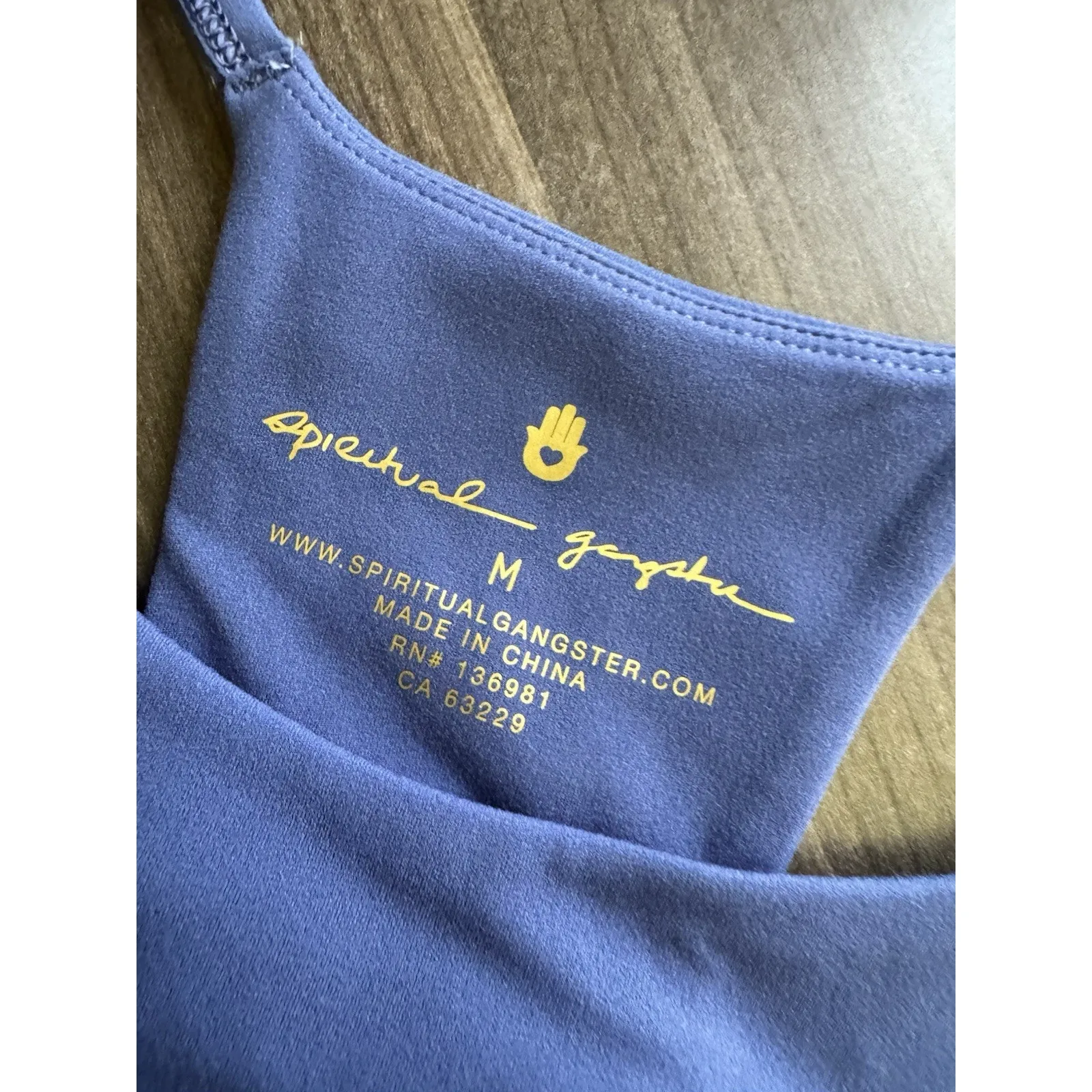 NWT Spiritual Gangster Suki Crop Tank Top Blue High Neck Women's Size Medium - Image 6