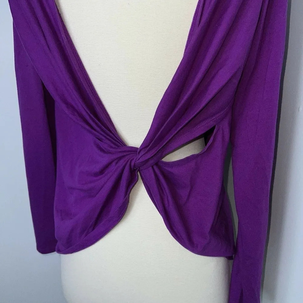 Fabletics Womens Switchback Activewear Top Size M Long Sleeve Purple Shirt - Image 4