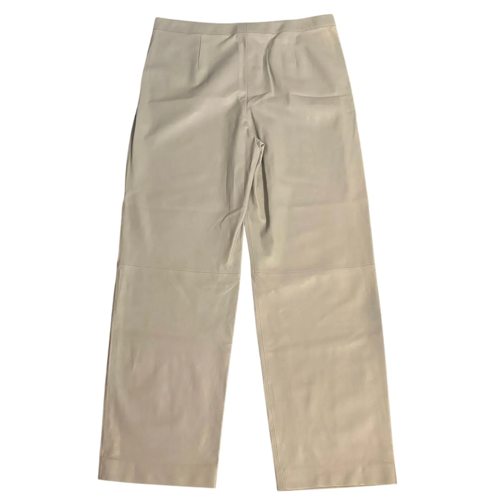 Theory LW Pleat Pants Lamb Leather Nappa Shine Size 12 TINY FLAWS - Image 2