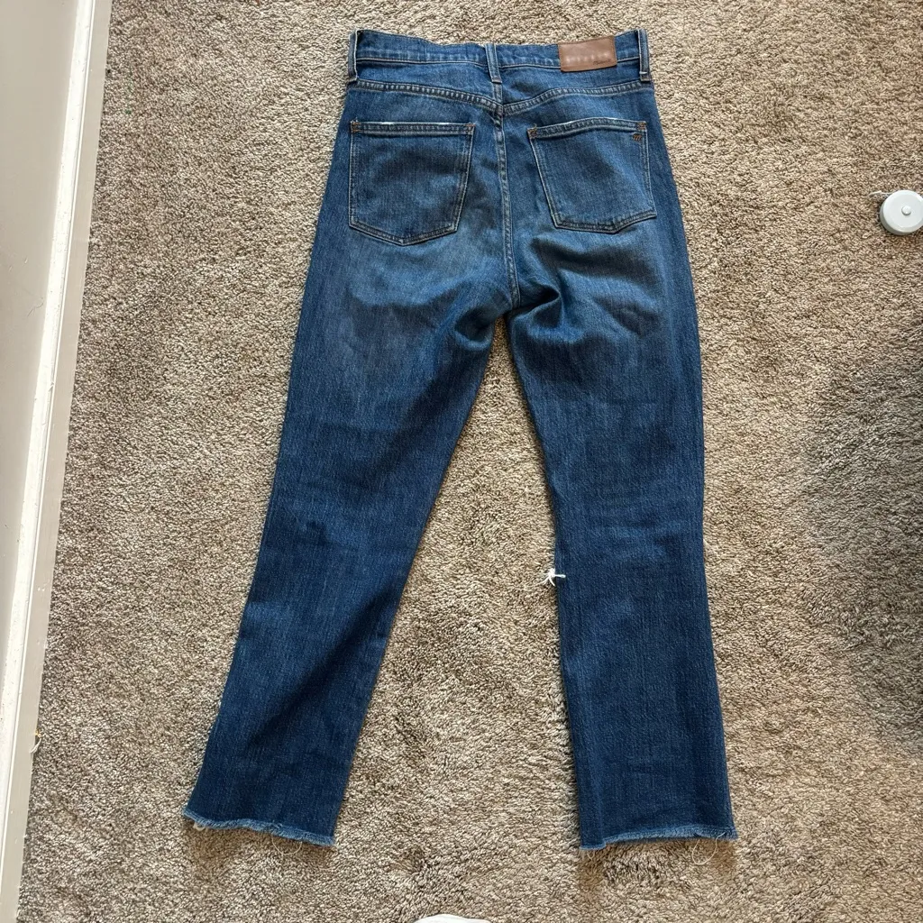 Madewell 10” High Riser Demi Boot Jeans Size 26 Distressed Ripped Knee Destroyed - Image 8