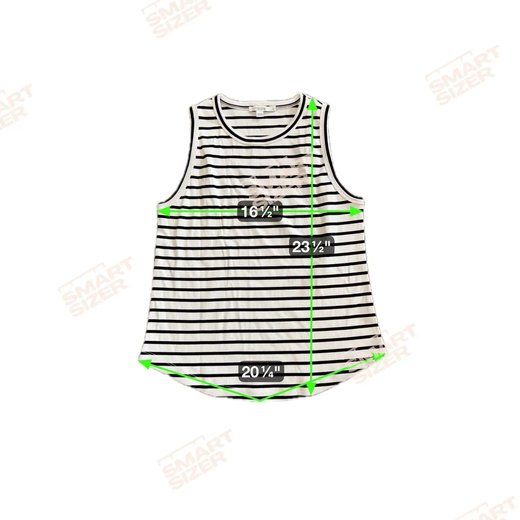 Chicos Ribbed High Neck Tank Black and White Striped Tank Top Size 1 - Image 7