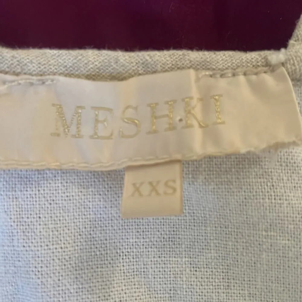 MESHKI Zinnia Linen Crop Top Bralette MINIMALIST RESORT XXS - Image 4