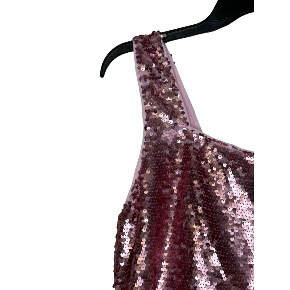 Buddy Love Women' Top Cropped Tank Sequin Sleeveless Cami Dusty Pink Medium‎ NWT - Image 11