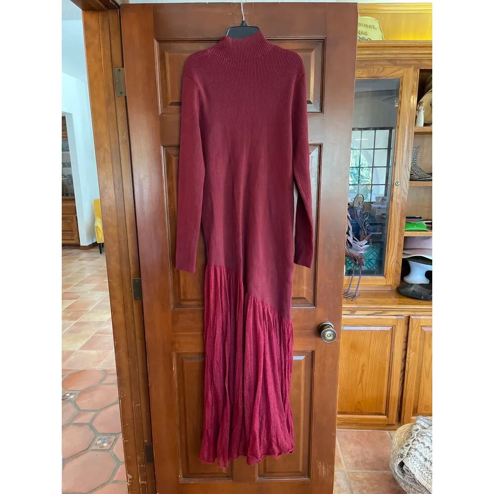 Commence pleated panel sweater dress XL Red - Image 5