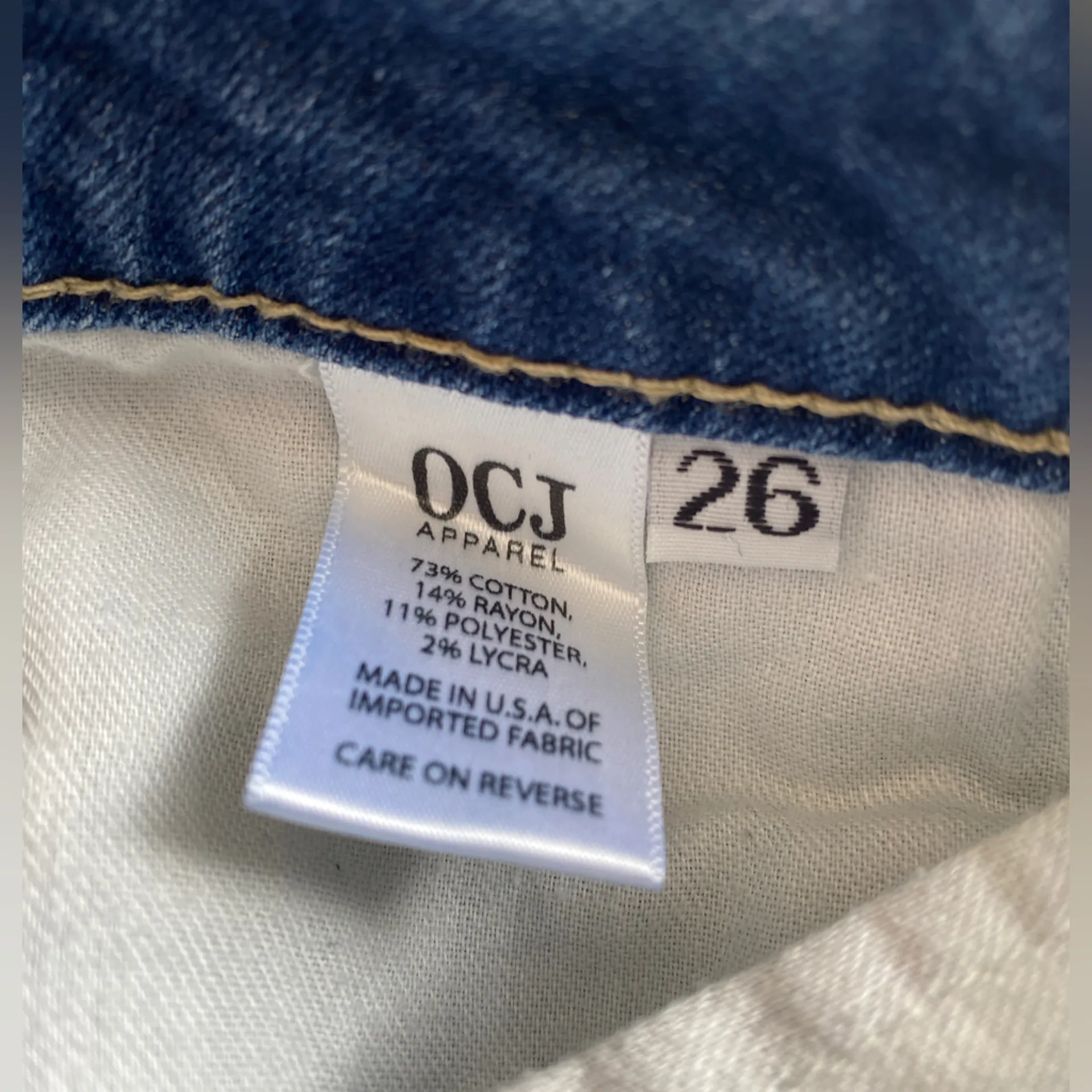 OCJ PREMIUM COLLECTION APPAREL BACK EMBROIDERY SHORT‎ JEAN SHORTS size 26 Blue - Image 5