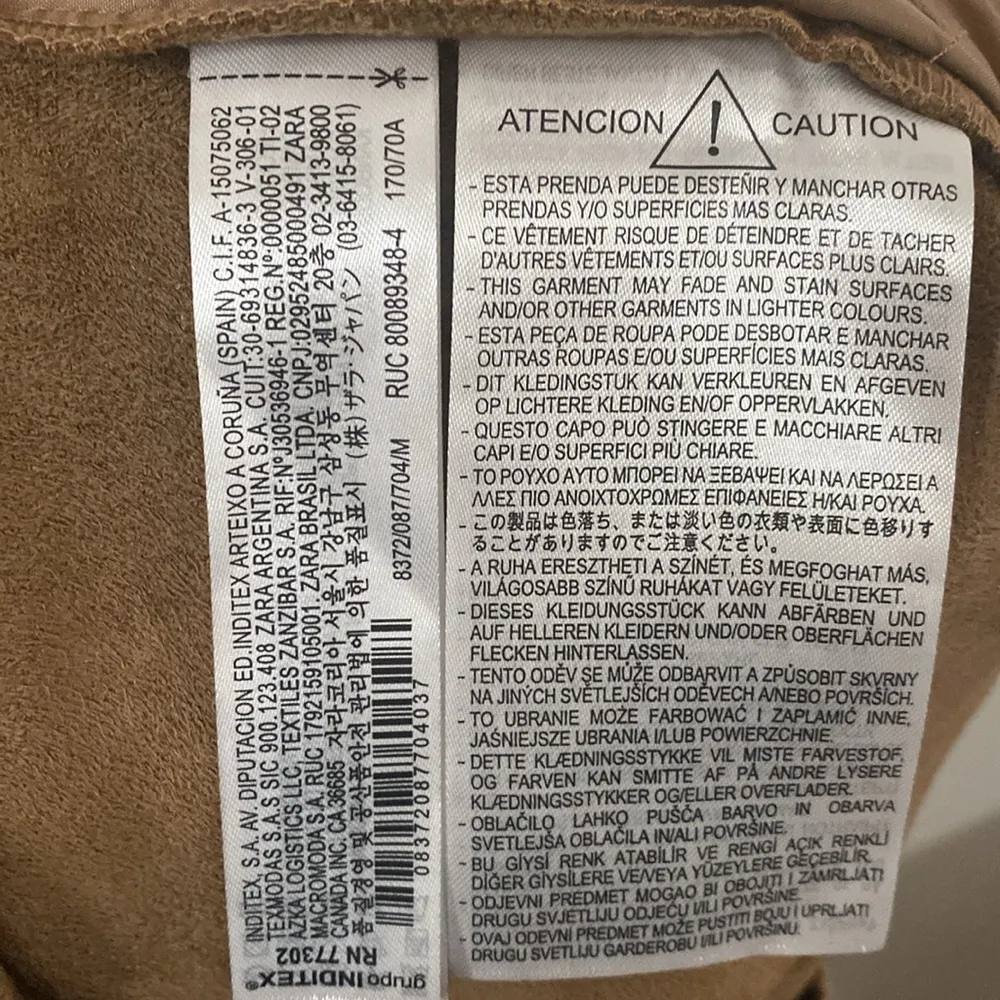 Zara tan faux leather drawstring jogger size M - Image 13