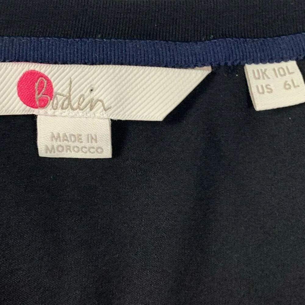 Boden womens size 6 long small basic jersey Black V - Image 3